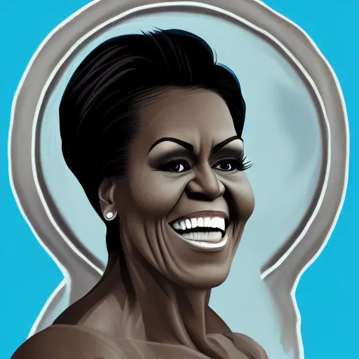 Image similar to Digital painting of Michelle Obama as The Hulk