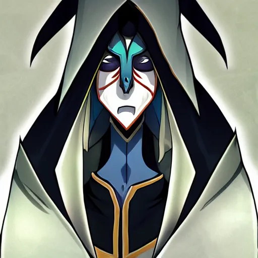 Image similar to Karthus from League of Legends, anime art style