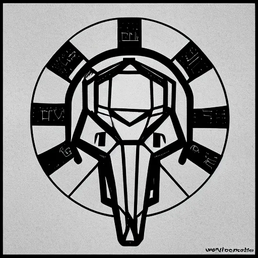 Prompt: a wolf howls artistic clockwork logo robotic ai