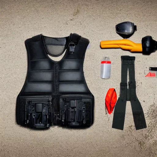 Image similar to bulletproof vest combined with diving equipment, photography