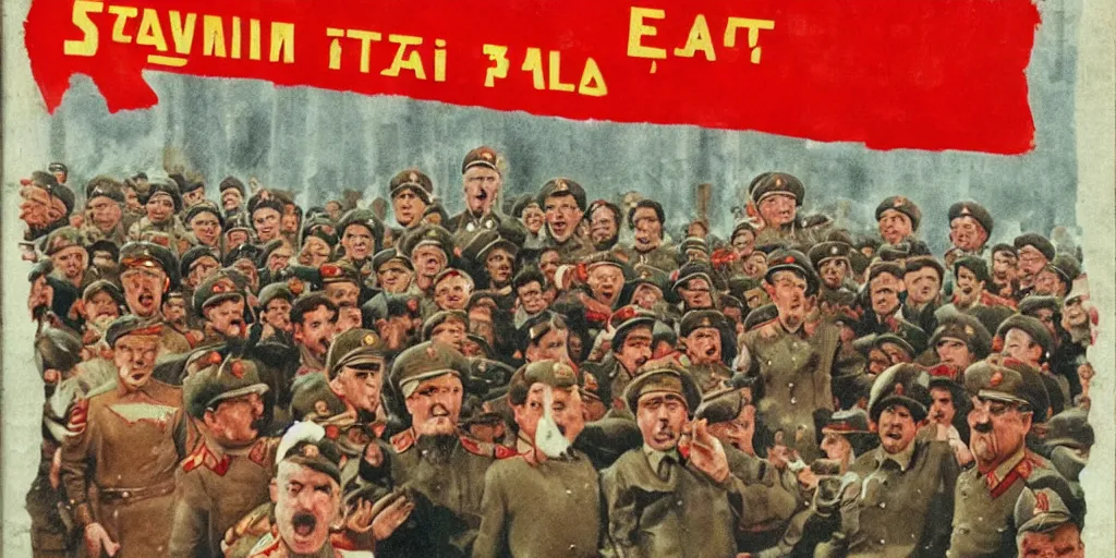 Image similar to stalin eat kids, soviet