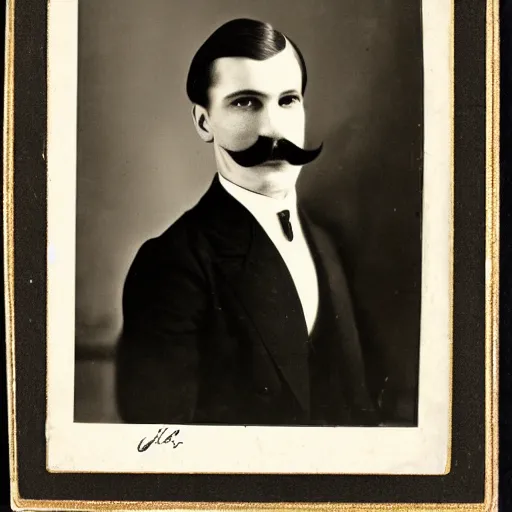 Image similar to 1 9 2 0 s portrait photograph of a delicate russian gentleman, fine mustache, elegant eyes, dignified pose