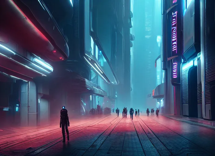 Image similar to a xenomorph colony blade runner 2 0 4 9 city architecture, spacex starship rocket launch, environmental lighting, stromy weather, ray tracing, people walking in street, amazing view, futuristic, highly detailed, heavy traffic, neon shops, octane render, unreal engine 5, artstation, 4 k