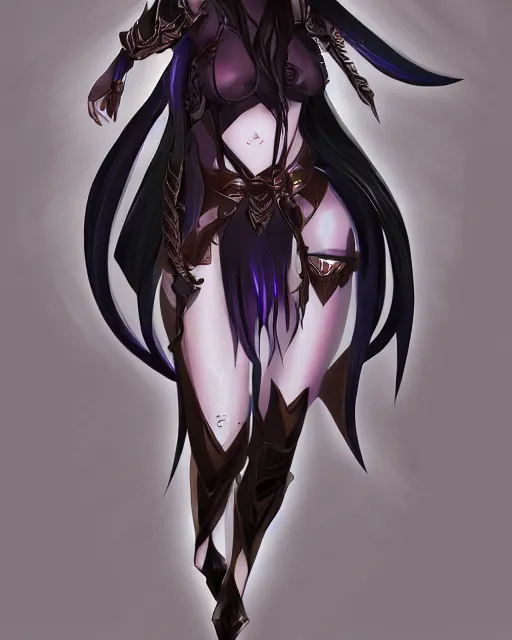 Image similar to elven dark elf girl, in the style of sumihei, tokyo ravens style, dynamic lighting, fantasy concept art, trending on art station, stunning visuals, ultra detailed