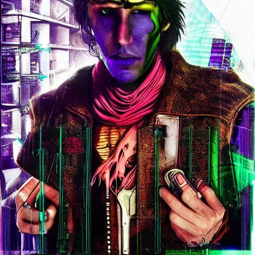 Prompt: warlock! architect cyberpunk realism, photo realism, style of david lachapelle, 3 5 mm