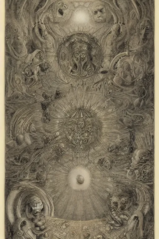 Image similar to manuscript with diagrams of different ancient alien races by agostino arrivabene and alan lee