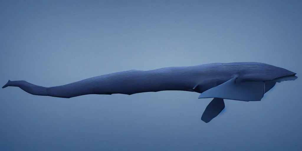 Prompt: concept art of low polygon 3 d render of a blue whale