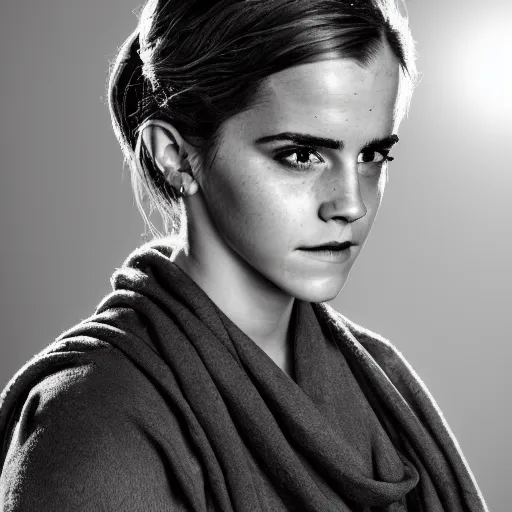 Image similar to Emma Watson as a greek statue, studio lighting