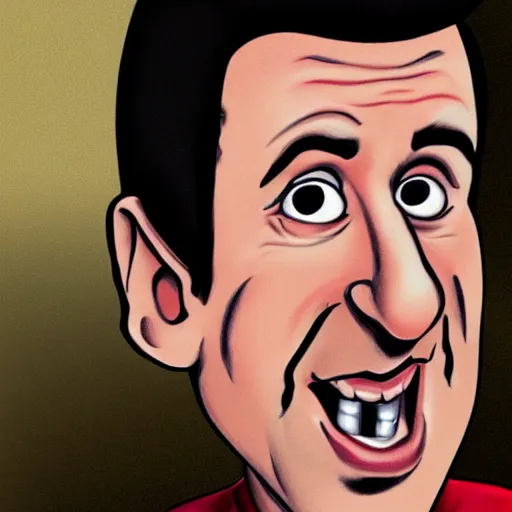 Prompt: a caricature drawing of adam sandler