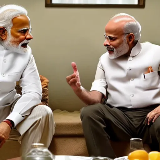 Image similar to narendra modi and walter white discussing about meth, 8 k