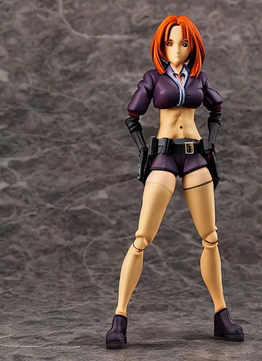 Prompt: an anime model kit of Dana Scully, anime PVC Figure, garage kit