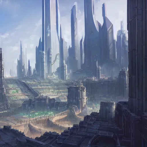 Prompt: concept art painting of an evil empires capital city with large fortress in the middle, realistic, detailed, cel shaded, in the style of makoto shinkai and greg rutkowski and james gurney