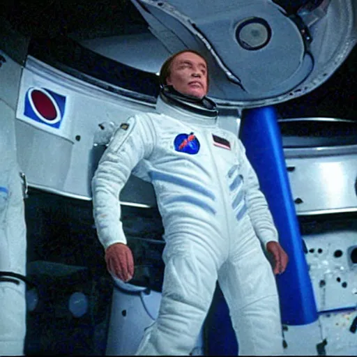 Image similar to a film still of vladmir putin in 2 0 0 1 space oddity