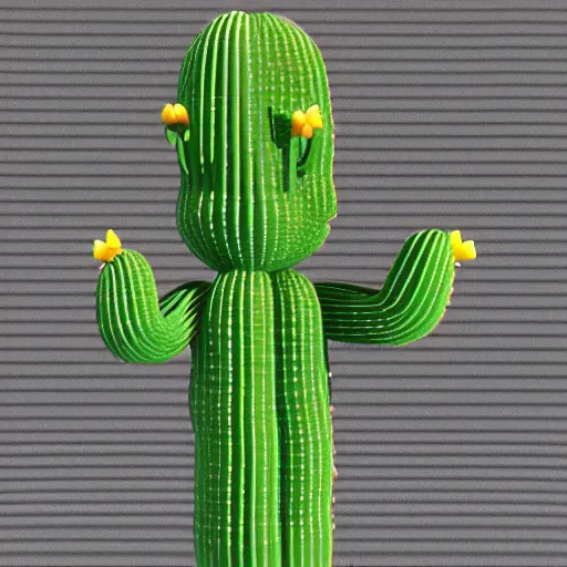 Prompt: 3d cactus man rigged