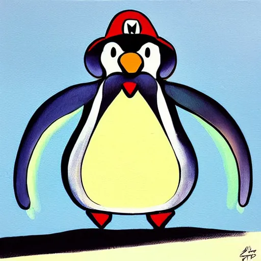 Image similar to a beautiful painting of penguin by Tokio Aoyama, Mario Martinez, David Normal