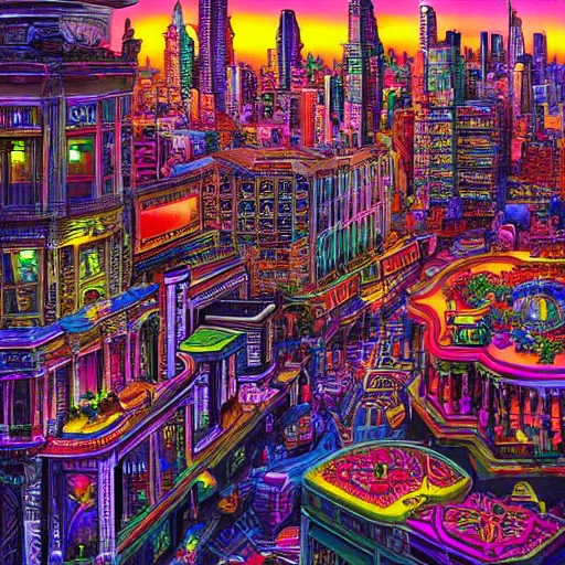 Prompt: beautiful psychedelic cityscape intricate detailed maximalist hyperrealism by siconolfini 8 k greg rutowski artstation