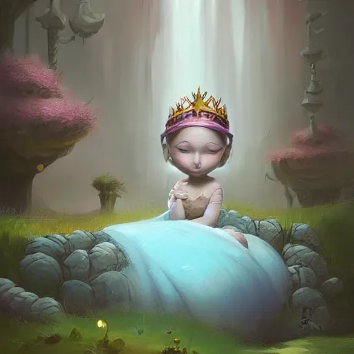 Prompt: super cute fantasy princess 3D concept by Gediminas Pranckevicius, frank frazetta style, foggy, glowing effect, beautiful detailed, chubby, face realistic, Game Art, hyper detailed, no background, Character Modeling, cartoon, cinematic, raytrace, Trend on artstation, C4D