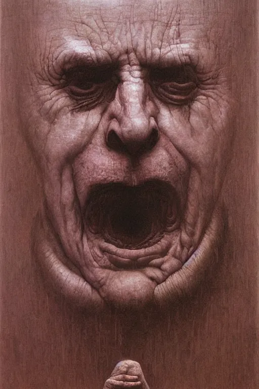 Prompt: portrait of Anthony Albanese by Zdzislaw Beksinski