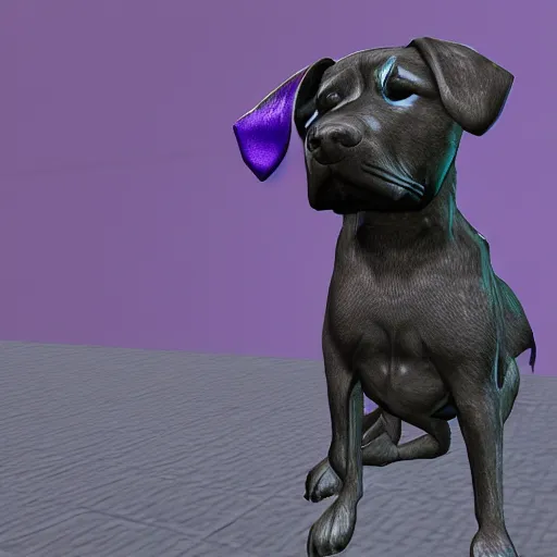 Image similar to Garry's mod purple and black missing texture pattern over a dog's face