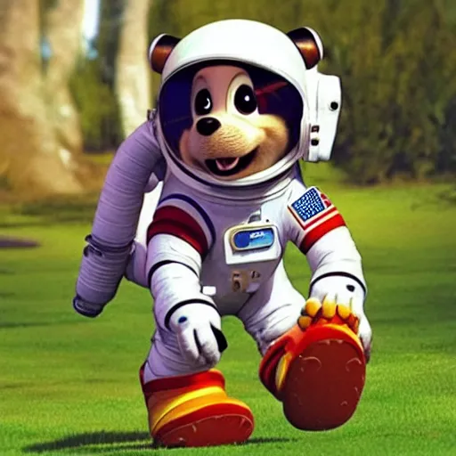 Prompt: astronaut dog character by Disney Pixar Animation Studios