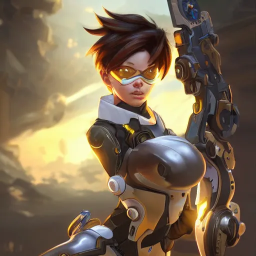 ultra realistic illustration of tracer overwatch,, Stable Diffusion