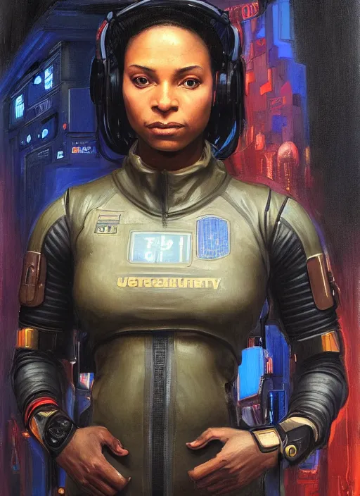 Sgt. Athena Igwe. Strong cyberpunk female USN Assault | Stable ...