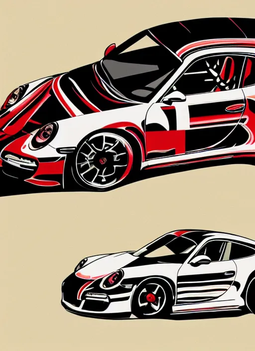 Image similar to abstract advertising illustration for the porsche 9 1 1