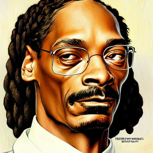 Image similar to Snoop Dogg portrait painted by Norman Rockwell