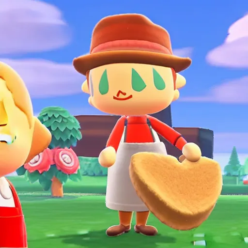 Image similar to baking sourdough in animal crossing for switch