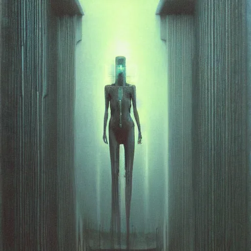 Image similar to cyberpunk by zdzisław beksinski