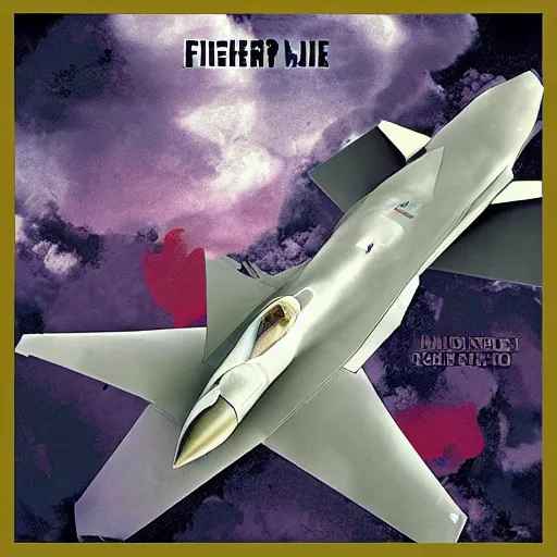 Image similar to fighter jet album art, cover art, poster