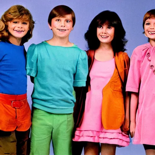 Image similar to 1983 children's tv show about humans and digestive organs color