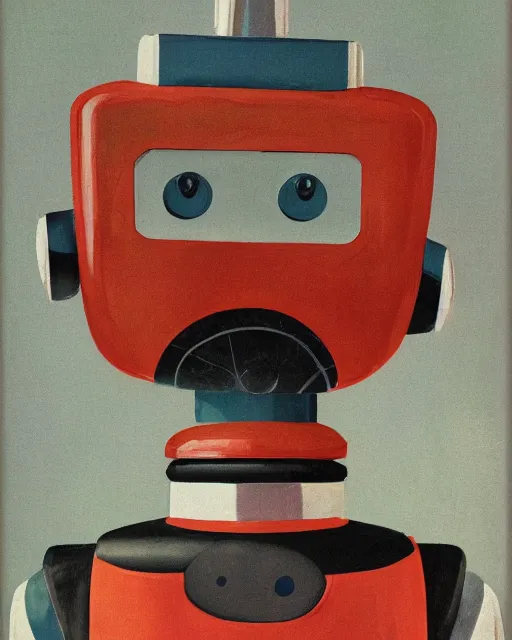 Prompt: portrait of a vintage robot, garabon sarn