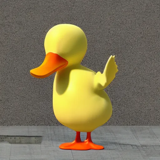 Image similar to realistic anthropomorphic duck with human arms, 4k photograph