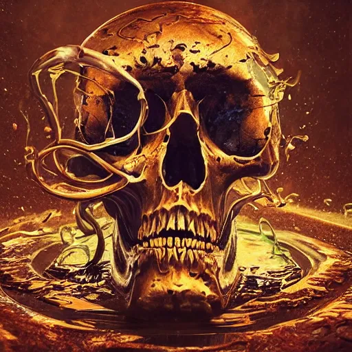 Image similar to portrait_of_a_melting_skull._intricate_abstract._intricate_artwork._by_Tooth_Wu_wlop_beeple_dan_mumford._octane_render_trending_on_artstat