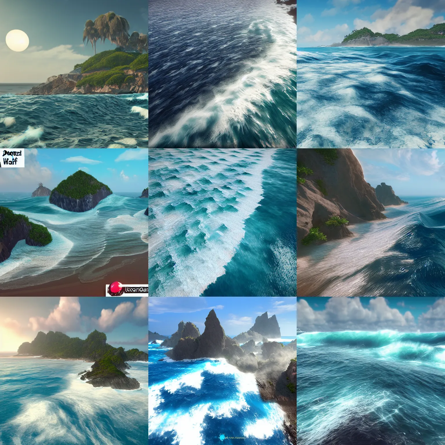 Prompt: ocean, many islands, foamy waves, by WLOP, high realism, unreal engine