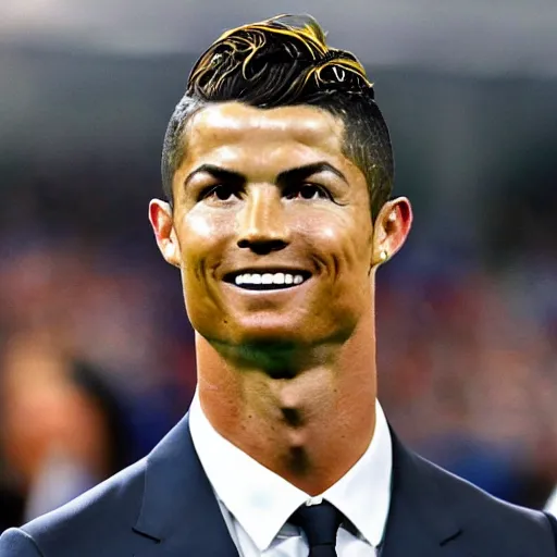 Image similar to cristiano ronaldo with carlos cabello rey head