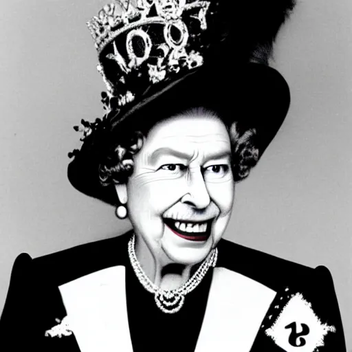 Prompt: queen elizabeth as the riddler