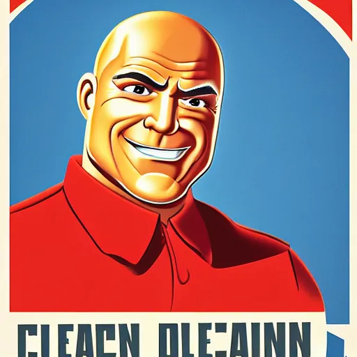 Prompt: Mr. Clean in the style of a soviet propaganda