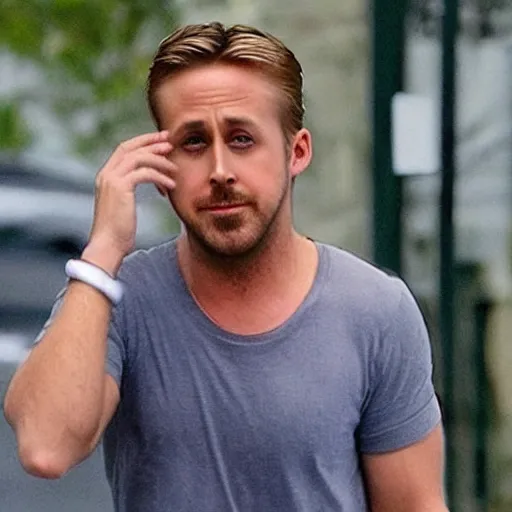 Prompt: ryan gosling morphing into a cat