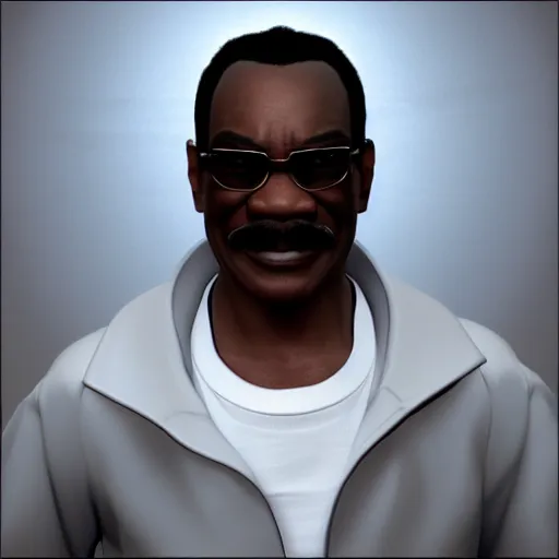 Prompt: Eddie zmurphy as a Square Enix Villain 2005 JRPG cinema 4d render, Ray tracing reflection, natural lighting, Unreal Engine award winning photography