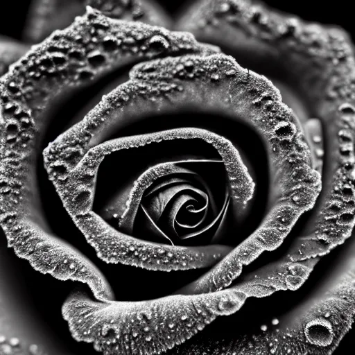 Image similar to award - winning macro of a beautiful black rose made of molten magma and nebulae on black background by harold davis, georgia o'keeffe and harold feinstein, highly detailed, hyper - realistic, inner glow, trending on deviantart, artstation and flickr, nasa space photography, national geographic