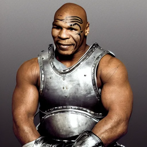 Image similar to mike tyson in knights armor