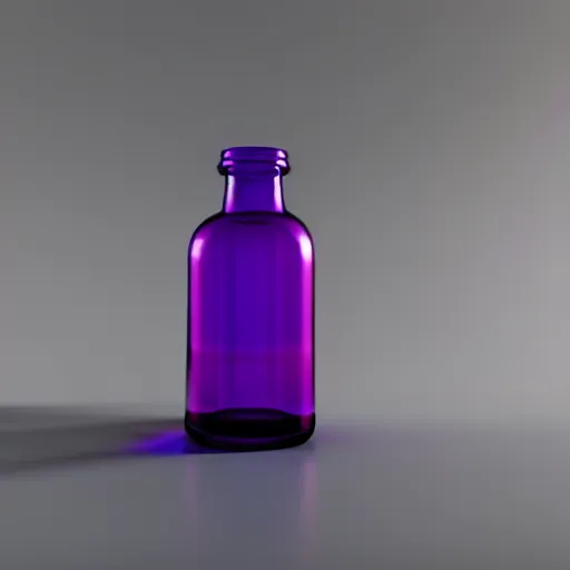 Image similar to hyper realistic poison bottle, purple liquid inside. background is an ancient laboratory. dnd style, ultra detailed, trending on artstation, concept art, octane render, unreal engine 5, 8 k rendering.