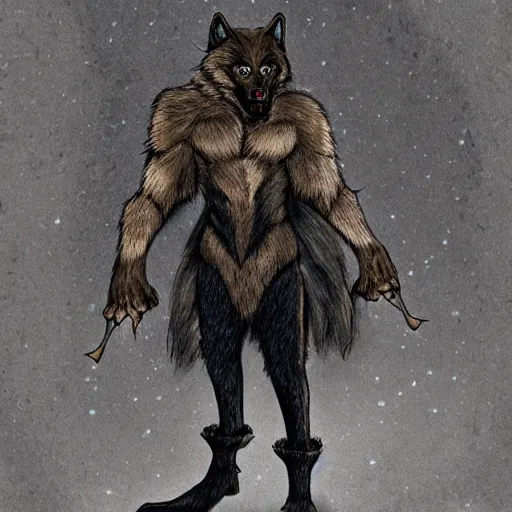 Prompt: werewolf wearing fancy clothes, featured on artstation, photograph captured in a dark forest in early 1 4 0 0 s