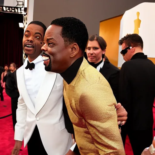 Image similar to chris rock slaps will smith at the academy awards