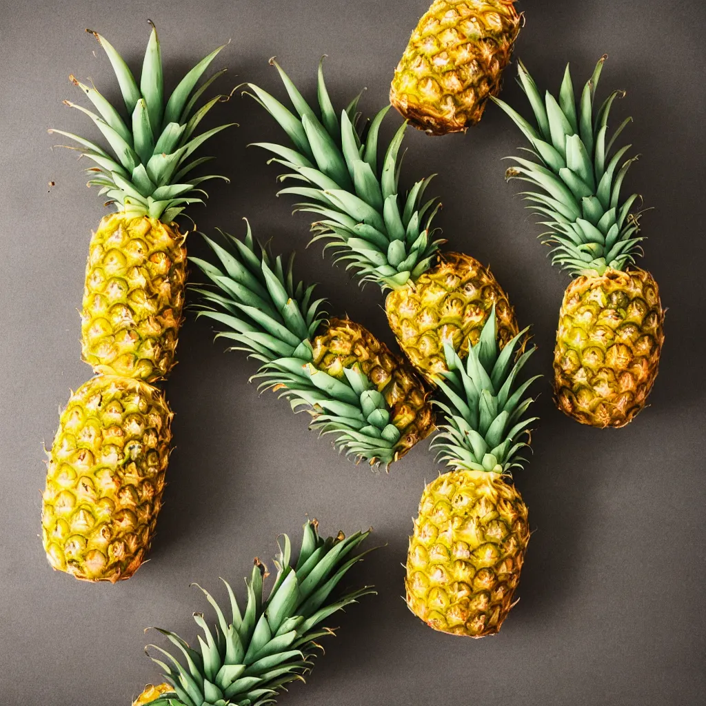 Image similar to pineapple that looks like a banana, hyper real, food photography, high quality