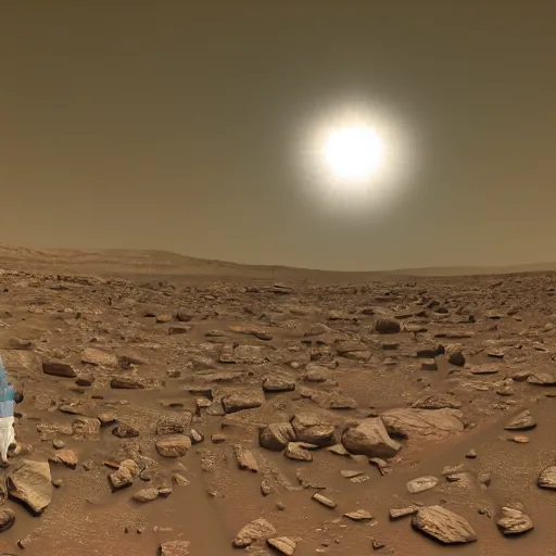 Image similar to Walter White explores Mars, Realistic, HDR, Clear Image, HDD, RTX ON, Dynamic Lighting,