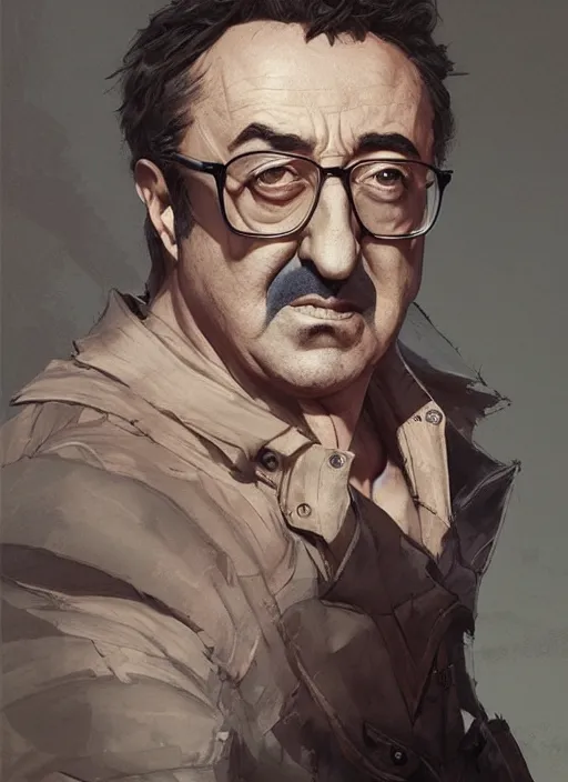 Image similar to Portrait of Peter Sellers, marvel comics, dark, intricate, highly detailed, smooth, artstation, digital illustration by Ruan Jia and Mandy Jurgens and Artgerm and Wayne Barlowe and Greg Rutkowski and Frank Frazetta