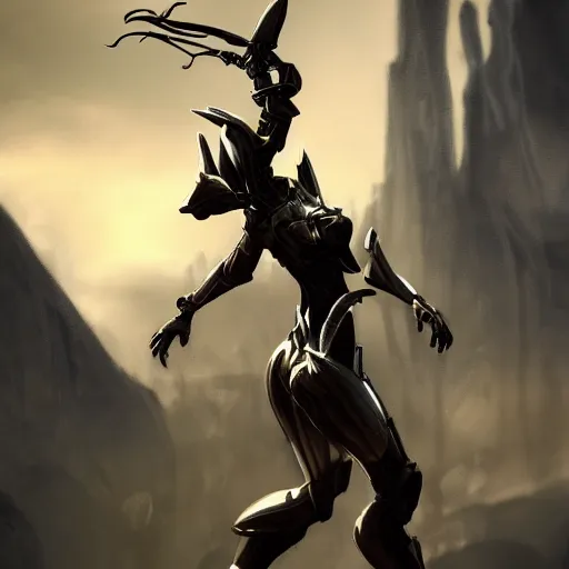 Image similar to ant pov, looking up at a beautiful and stunning giant female warframe, looming over pov, about to step on pov, off-white plated armor, slick elegant design, sharp claws, detailed shot, feet and hands, highly detailed art, epic cinematic shot, realistic, professional digital art, high end digital art, DeviantArt, artstation, Furaffinity, 8k HD render, epic lighting, depth of field